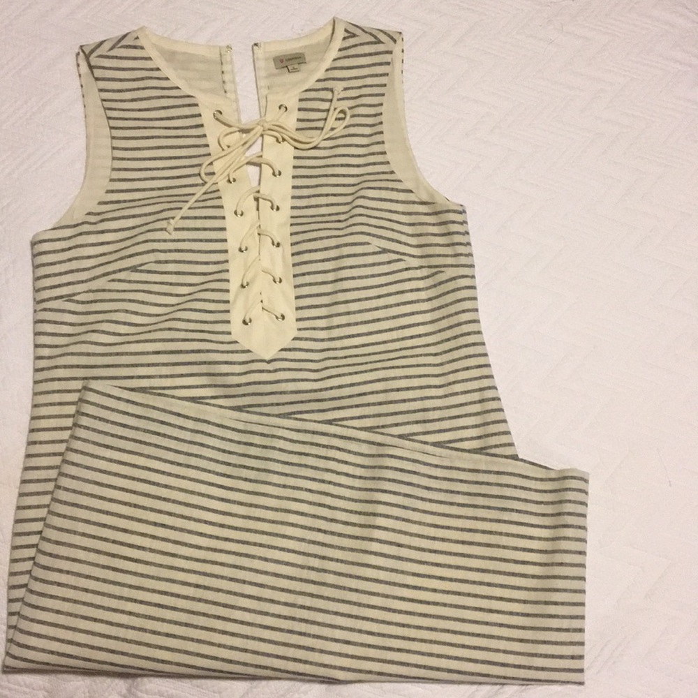 Daniel Cremieux blue striped midi dress